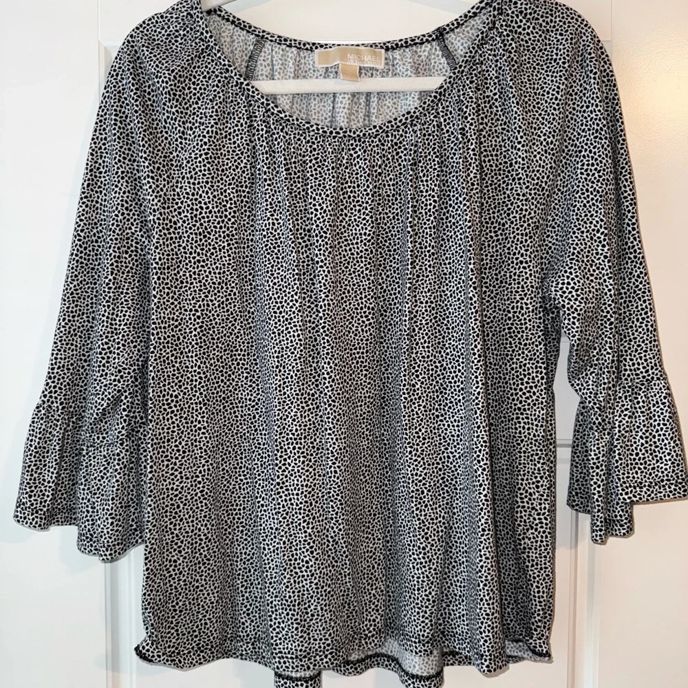 Michael‎ Kors Black and White Dotted Blouse
